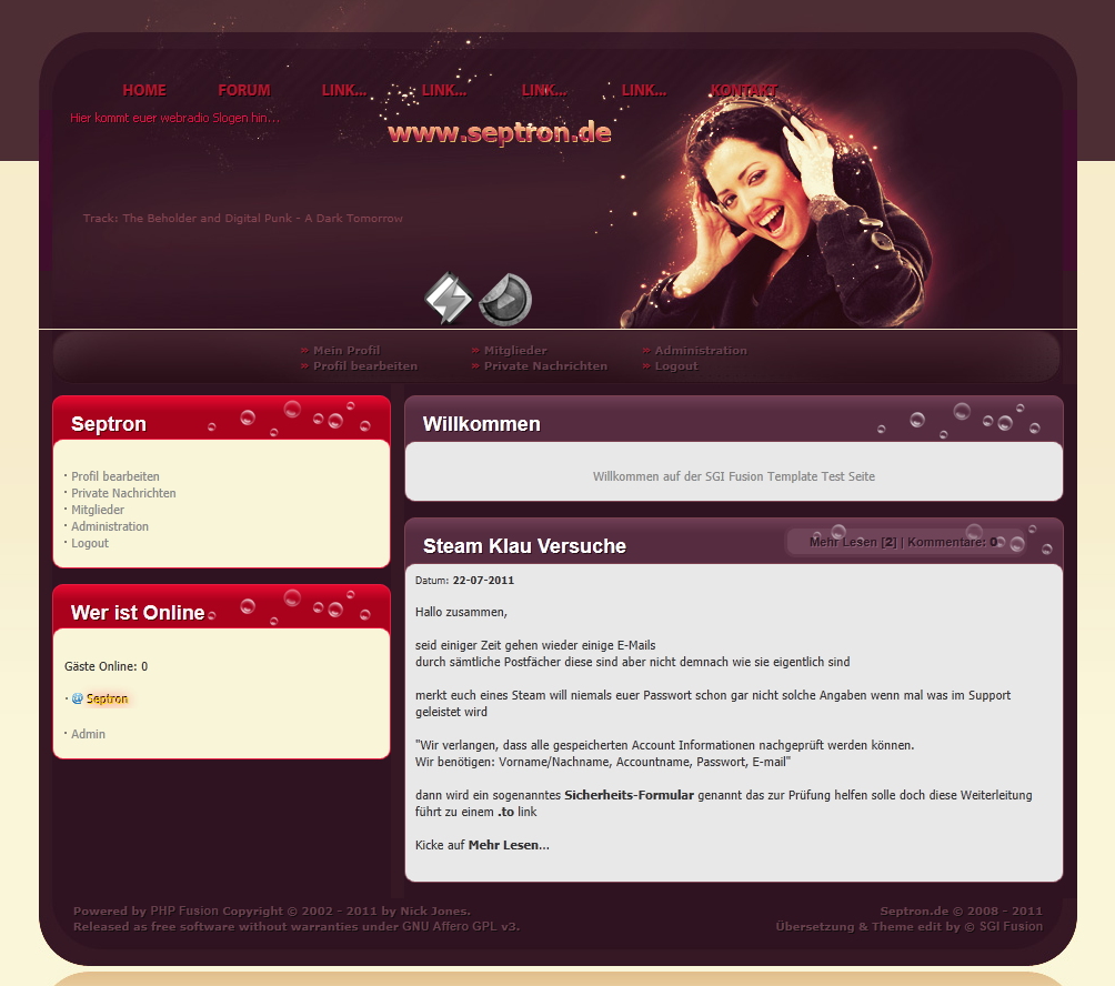 Screenshot Radio 018 Template
